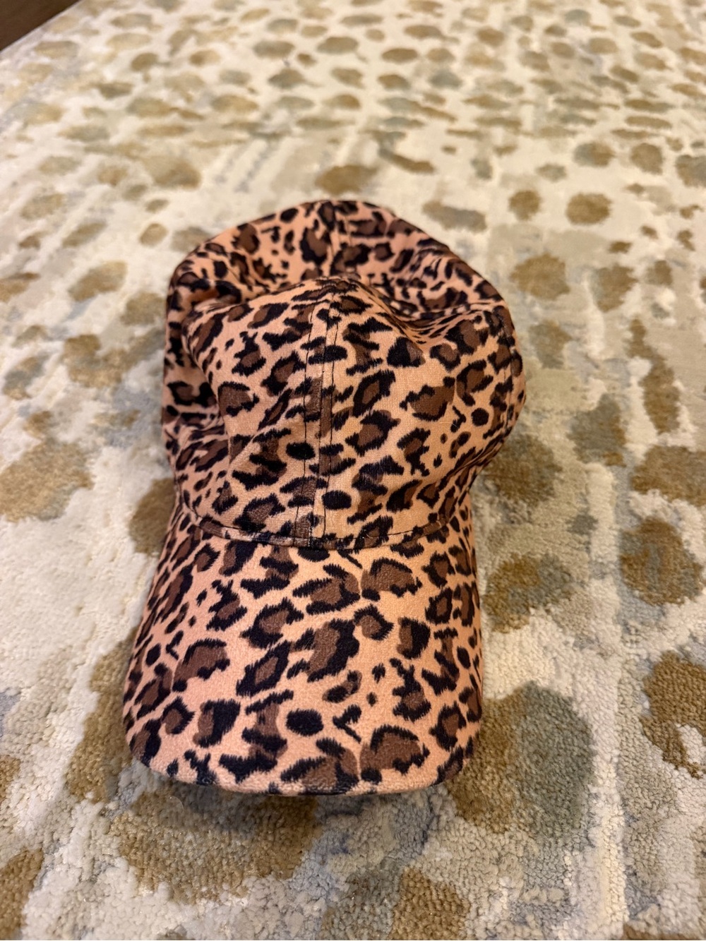 Leopard Print Baseball Cap - Tan & Black